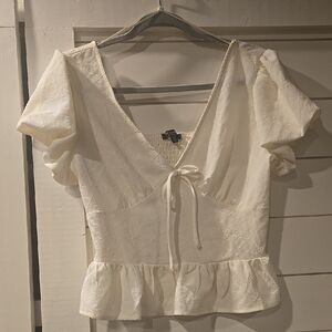 Elegant Cream Puff Sleeve Top